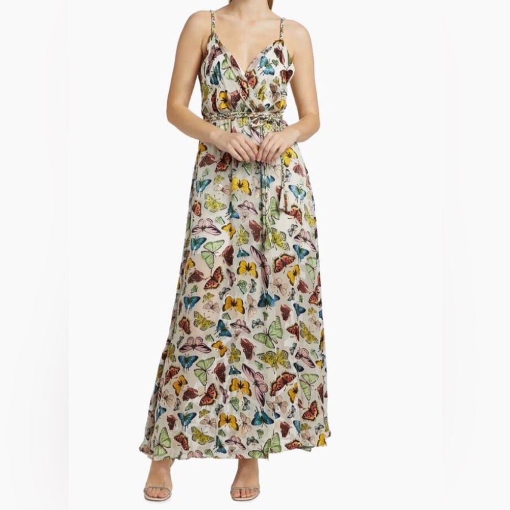 Alice + Olivia Multicolor Butterfly Maxi Dress